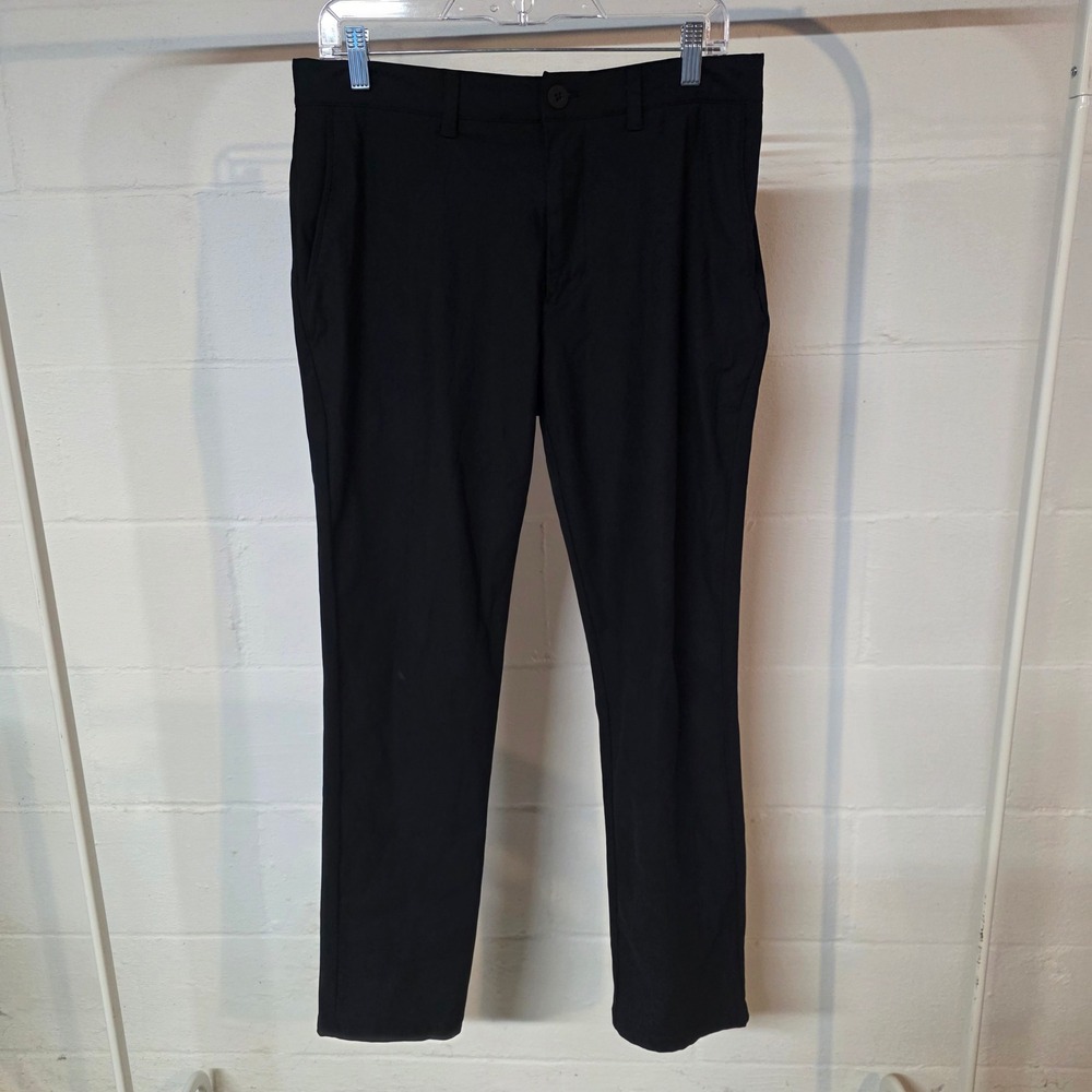 FLX Black Flat Front Straight Leg Performance Dress Pant‎ Mens 32x30 Stretchy